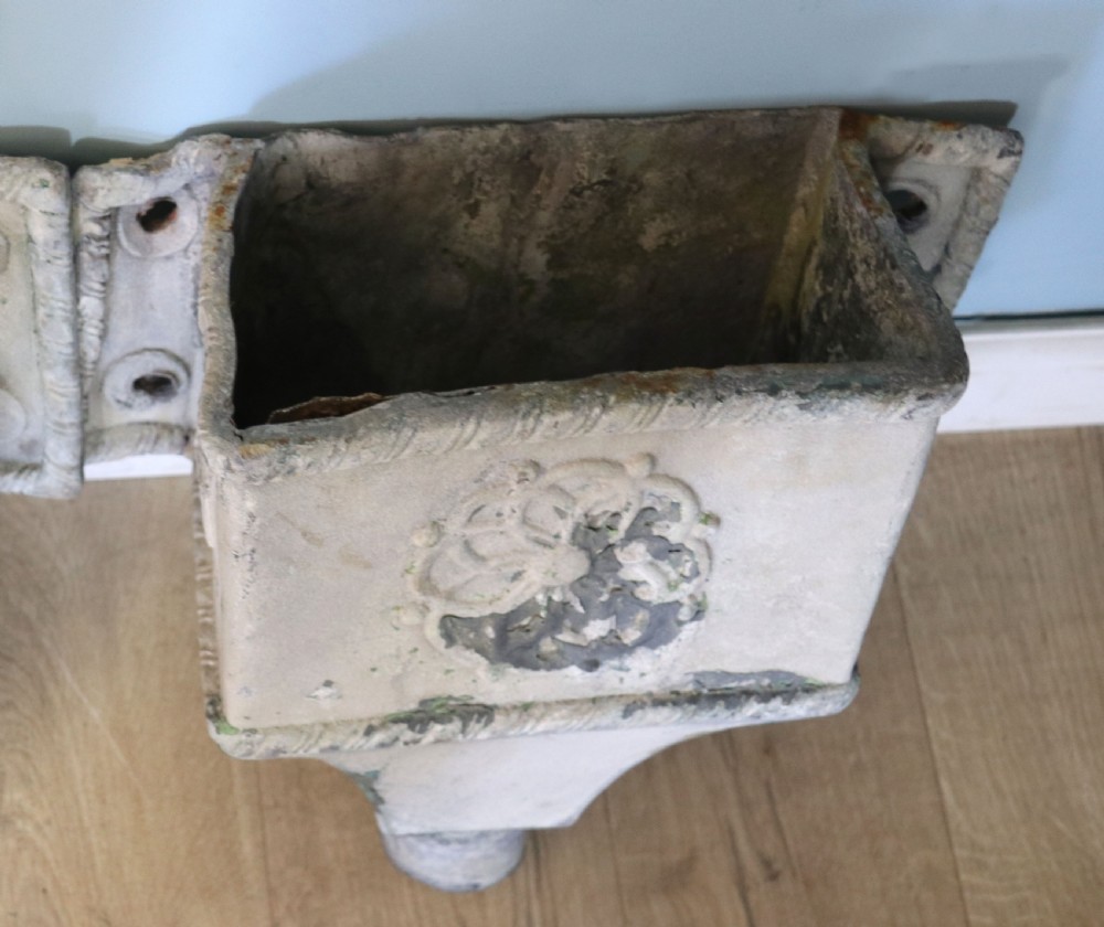  A lovely set of four lead, very early Victorian or Regency gutter downpipe hoppers.  View XVI