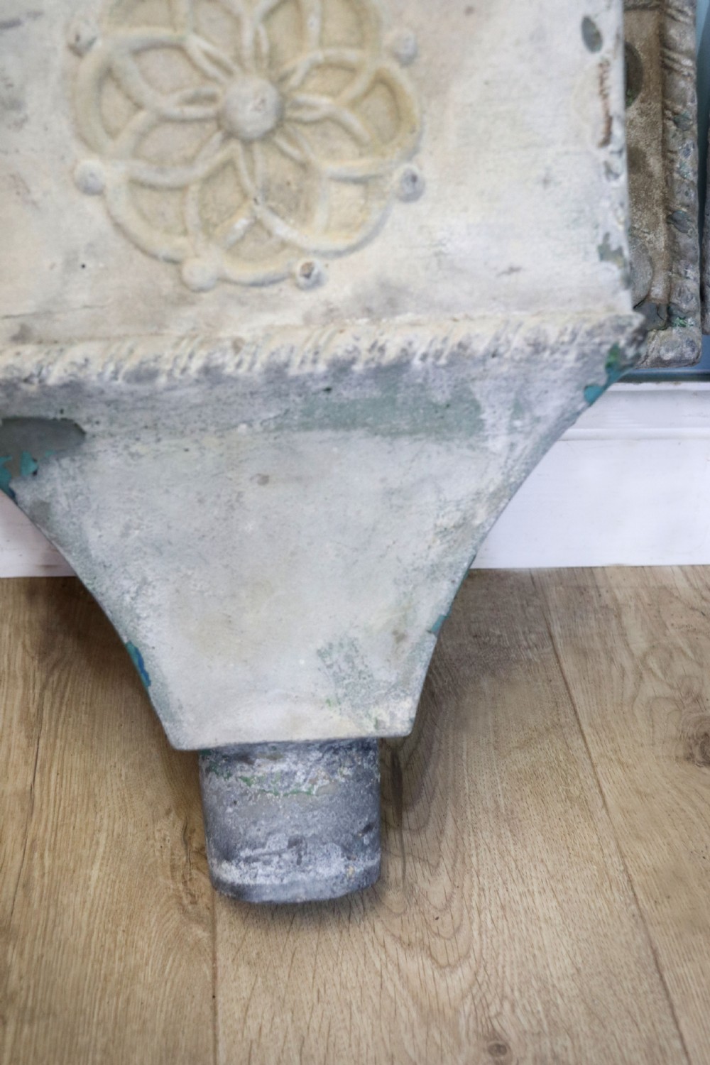  A lovely set of four lead, very early Victorian or Regency gutter downpipe hoppers.  View XXIV
