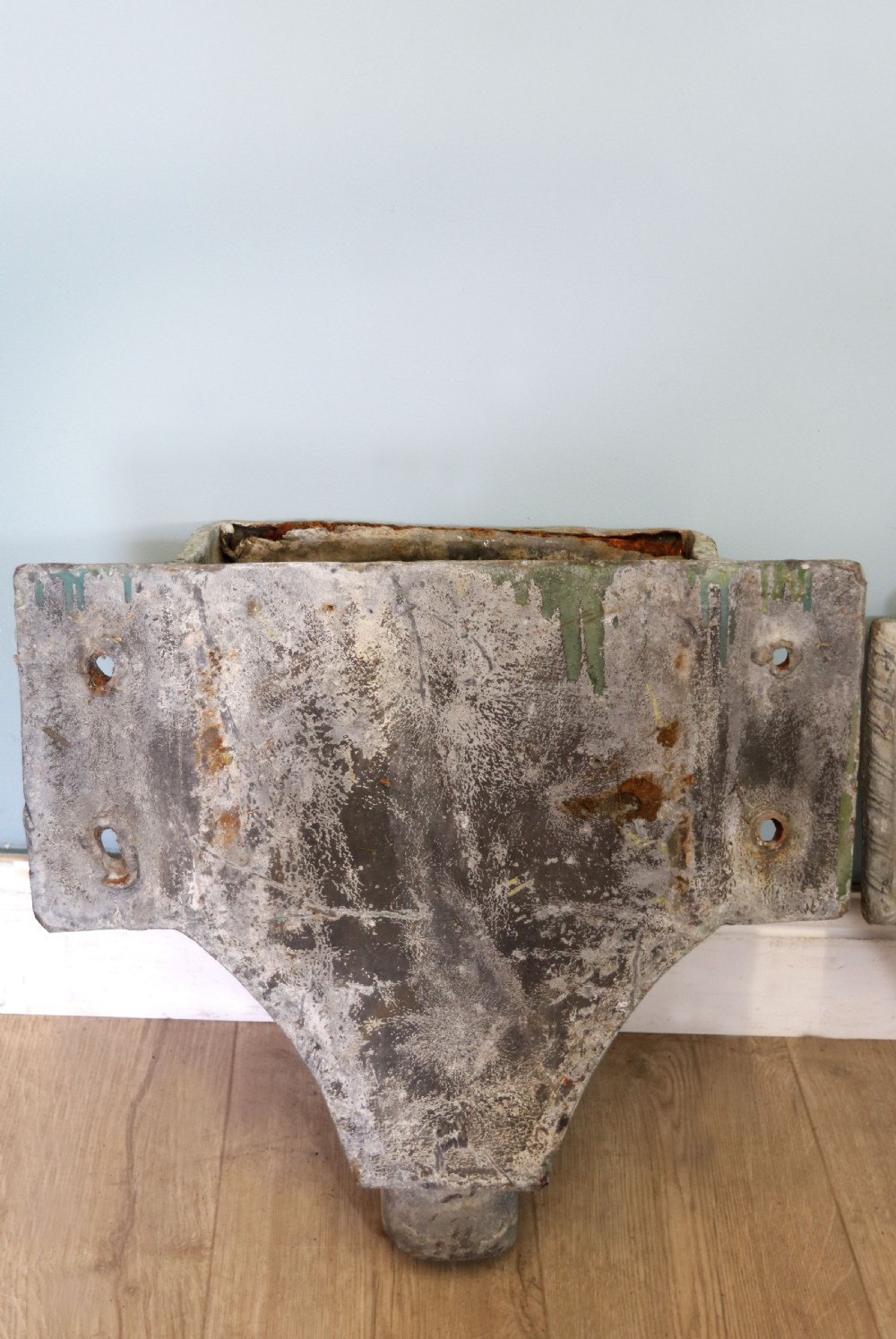  A lovely set of four lead, very early Victorian or Regency gutter downpipe hoppers.  View XXV