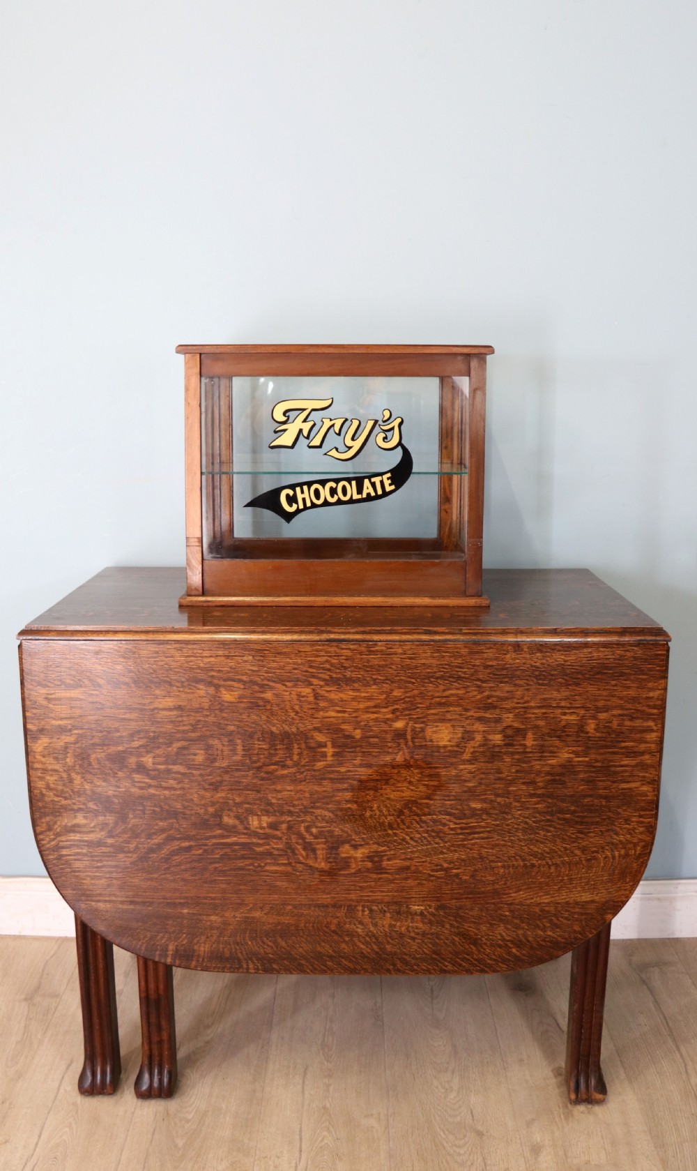 A Fry's chocolate lovely hardwood framed shop counter display cabinet. View II