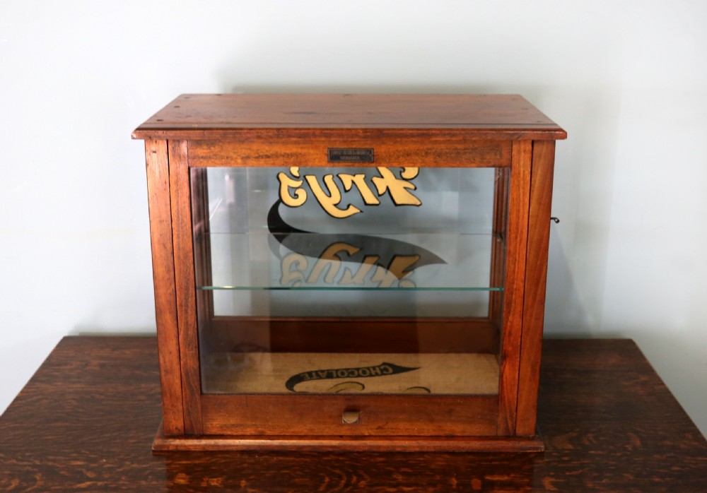 A Fry's chocolate lovely hardwood framed shop counter display cabinet. View IV