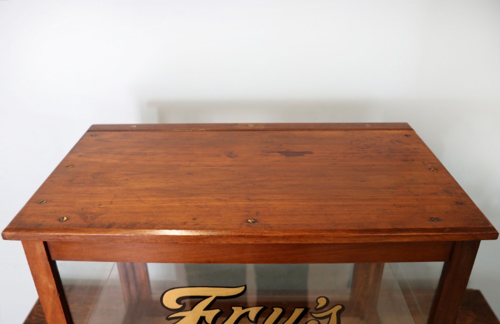 A Fry's chocolate lovely hardwood framed shop counter display cabinet. View VII