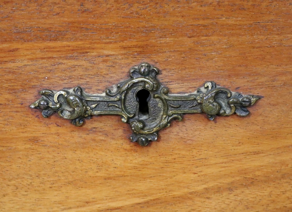 A lovely late 19th century French walnut marble topped chest. View XI