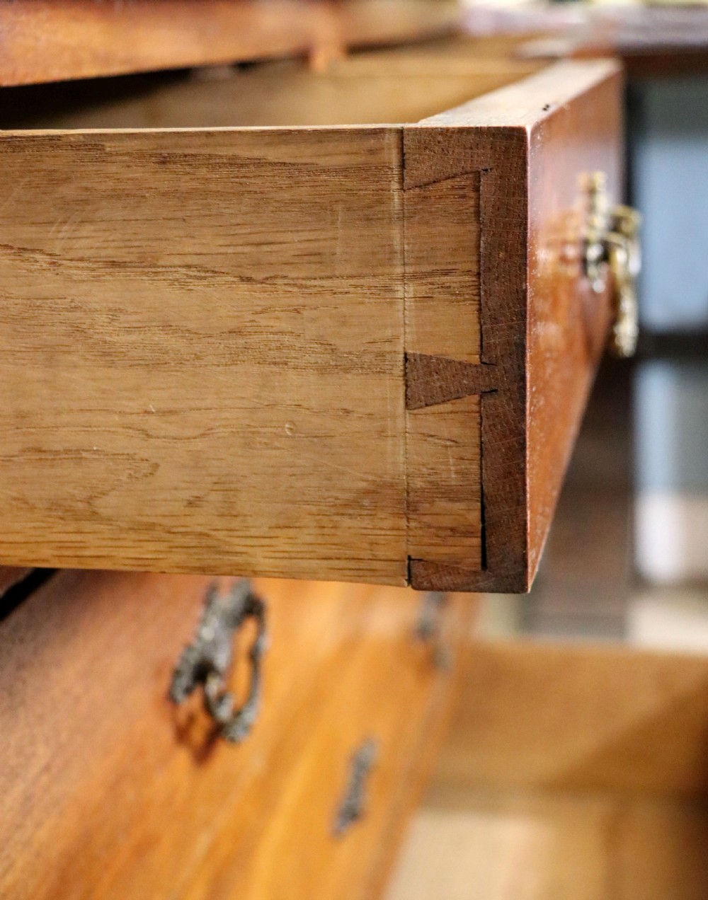 A lovely late 19th century French walnut marble topped chest. View XIII