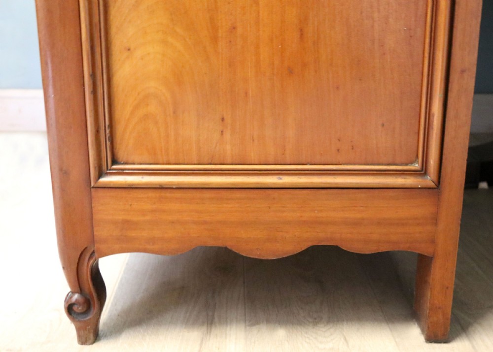 A lovely late 19th century French walnut marble topped chest. View XVI
