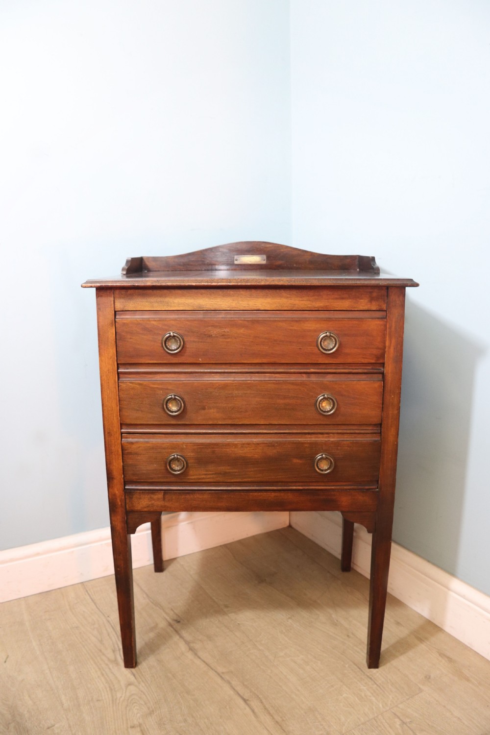 A lovely George V dining room side cabinet with cutlery trays marked for Godfrey & Co, Yeovil.  View II