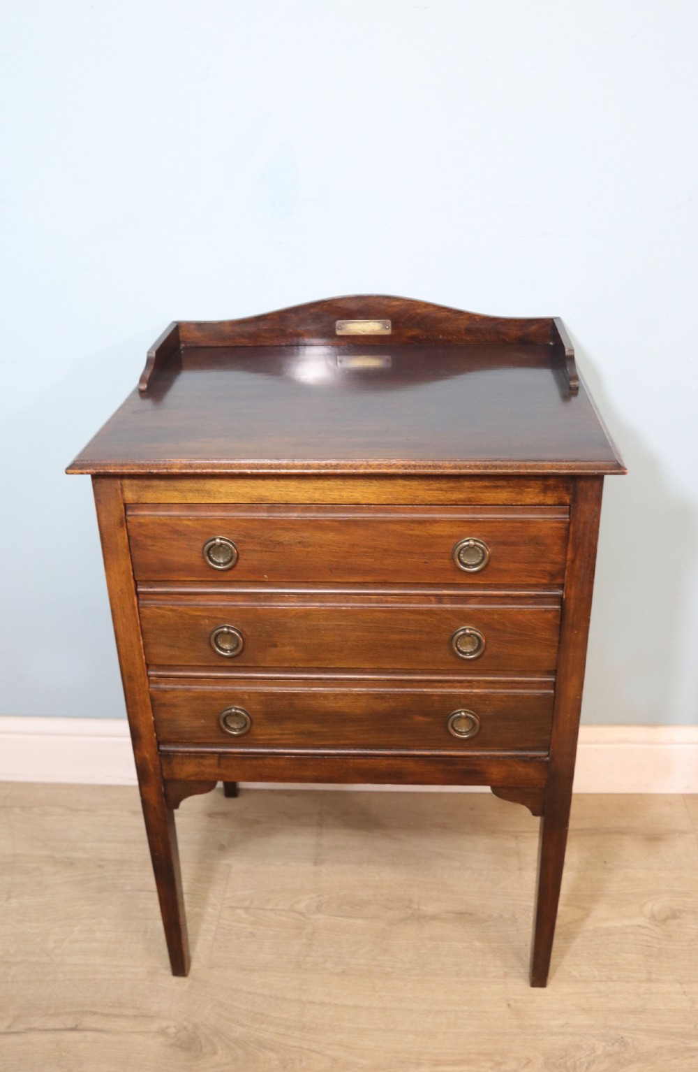  A lovely George V dining room side cabinet with cutlery trays marked for Godfrey & Co, Yeovil.  View VI