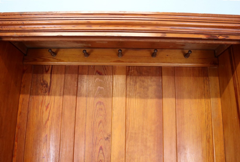 A late 19th century pitch pine wardrobe. View XII