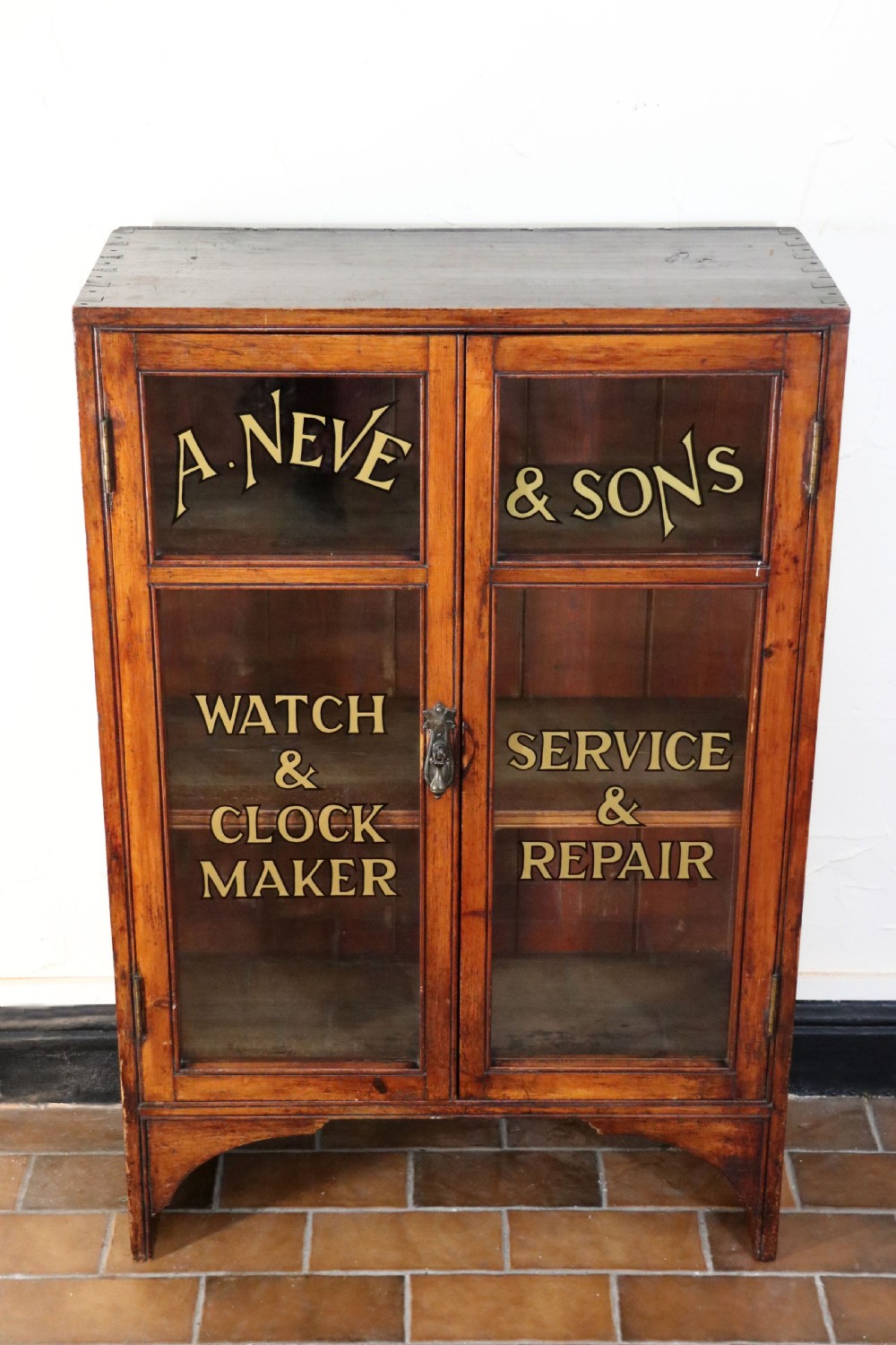 A lovely pine vintage bookcase or display cabinet View II