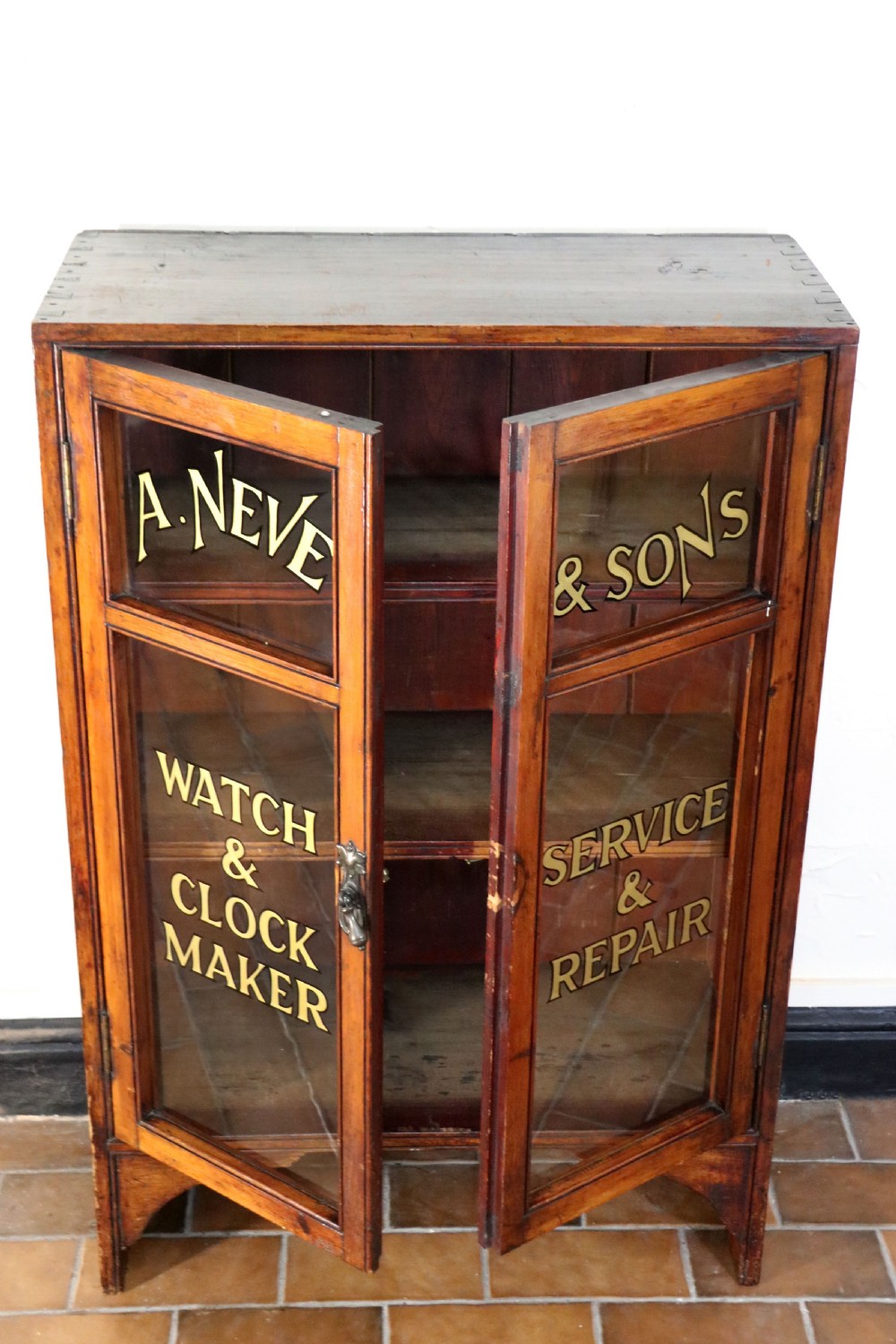 A lovely pine vintage bookcase or display cabinet View IV