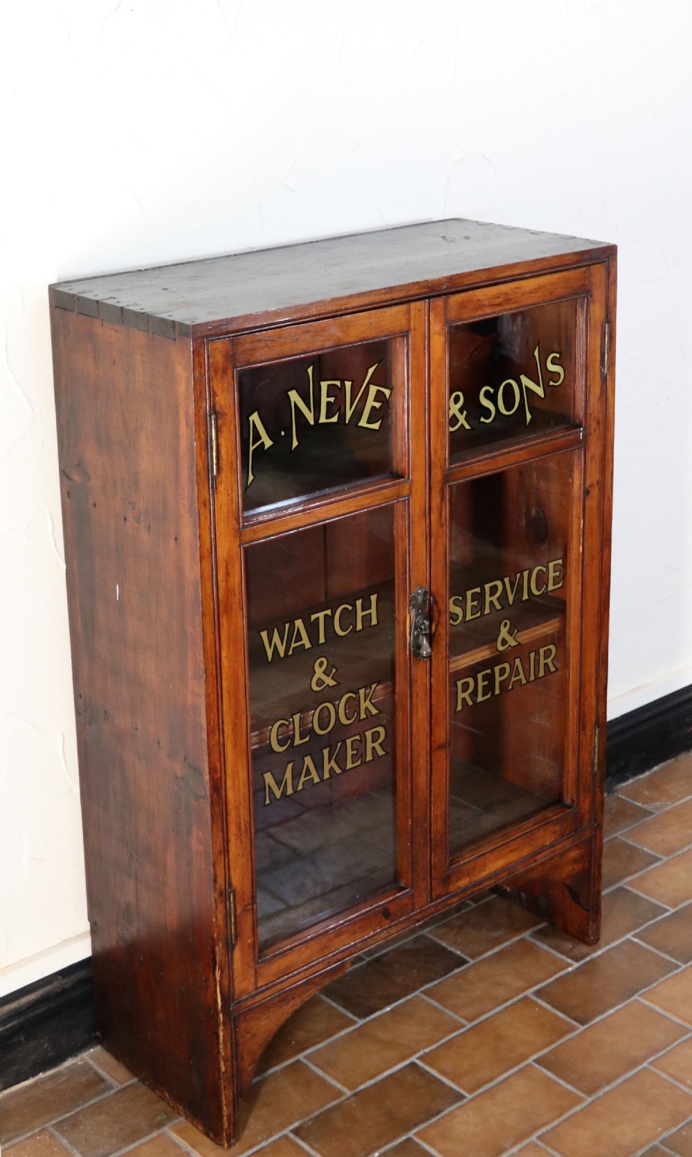A lovely pine vintage bookcase or display cabinet View V