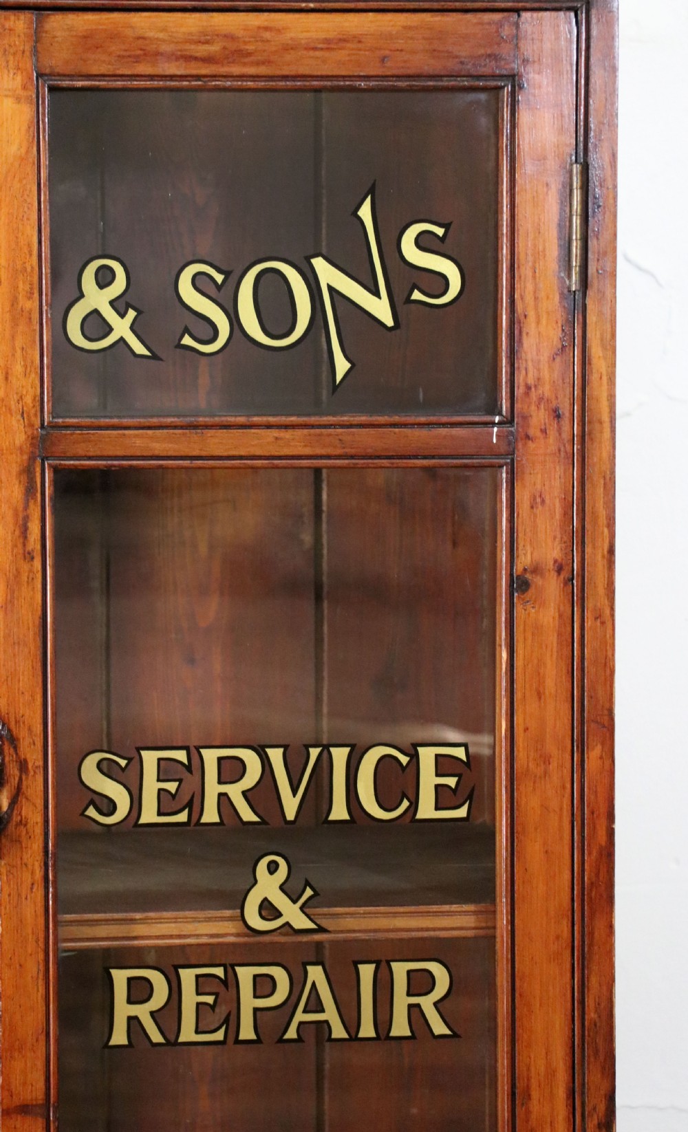 A lovely pine vintage bookcase or display cabinet View XI