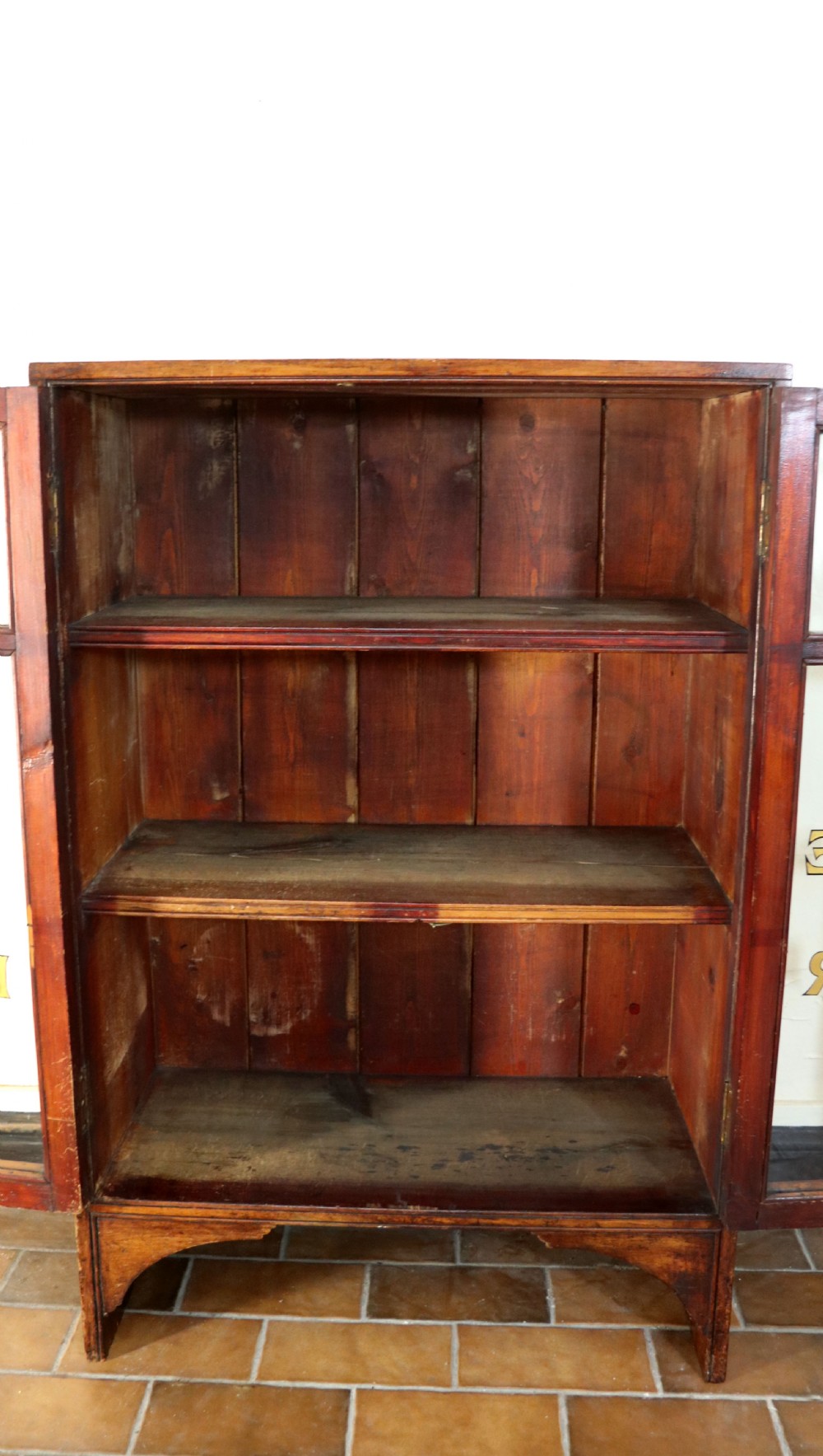 A lovely pine vintage bookcase or display cabinet View XIV