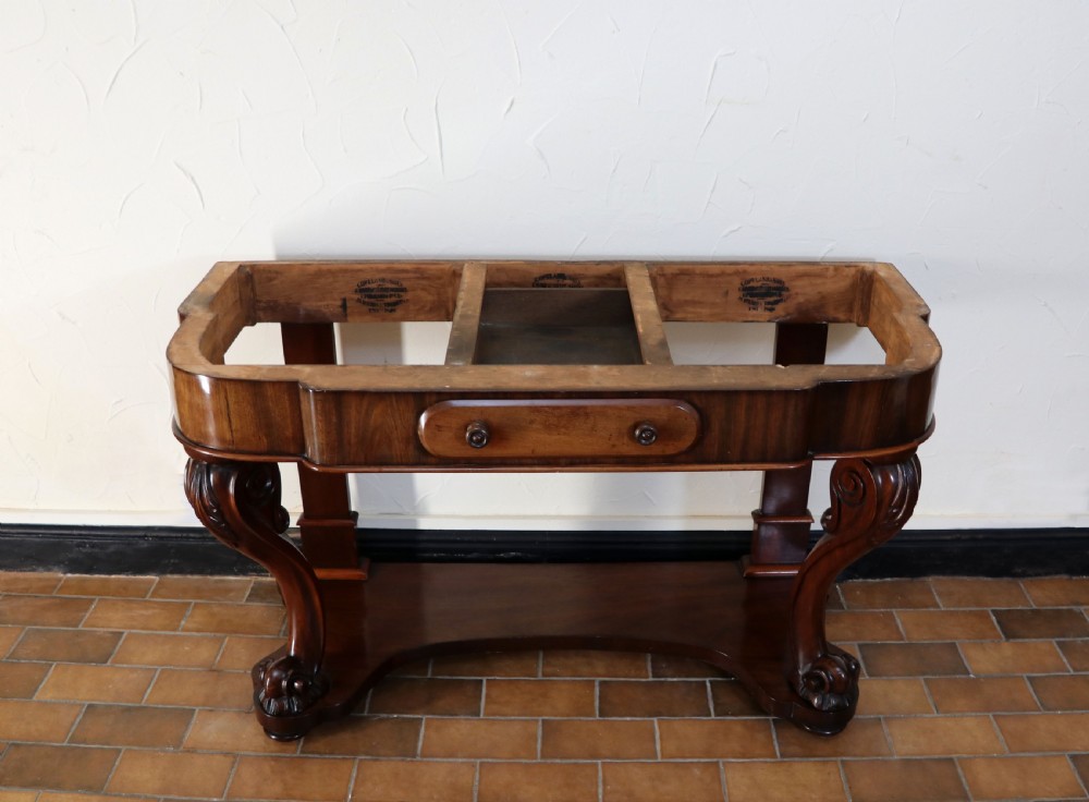  A lovely London Victorian duchess washstand has a marble top. View XX