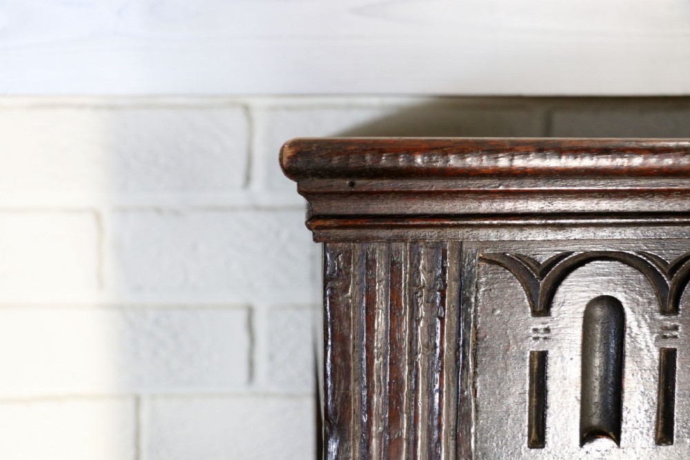 A lovely Victorian gothic revival cabinet on stand. View VII