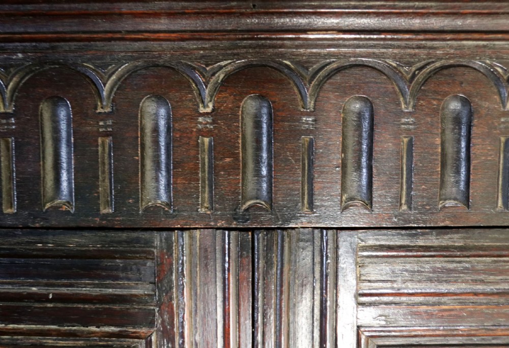 A lovely Victorian gothic revival cabinet on stand. View VIII