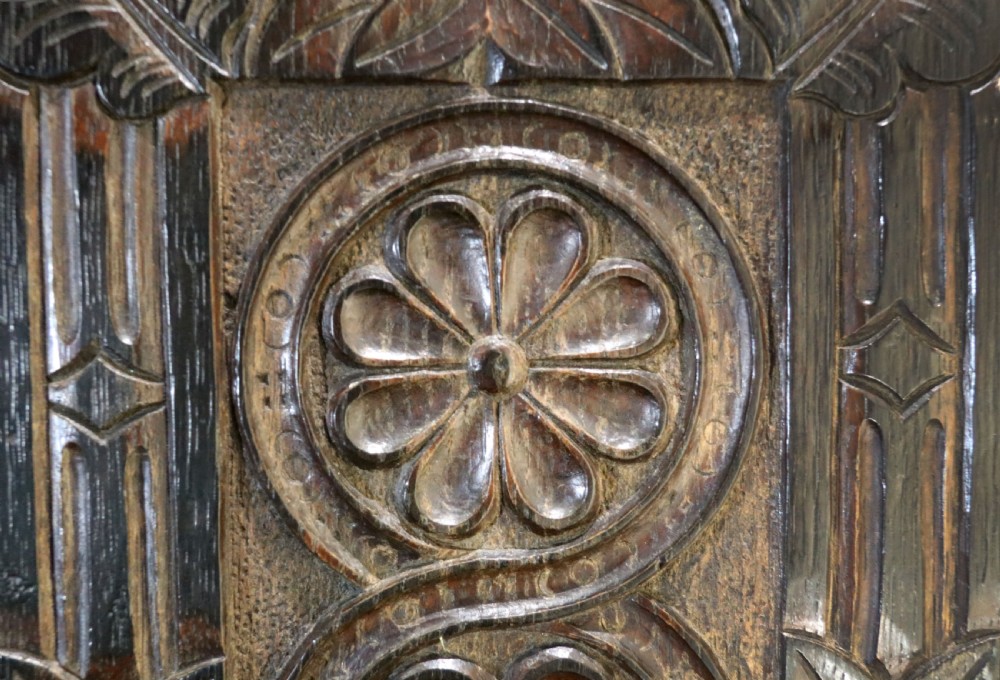 A lovely Victorian gothic revival cabinet on stand. View XII