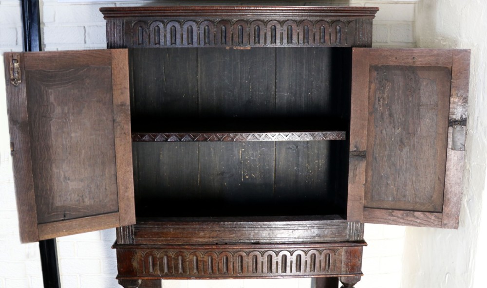 A lovely Victorian gothic revival cabinet on stand. View XVI
