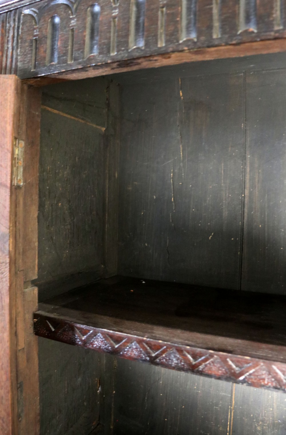 A lovely Victorian gothic revival cabinet on stand. View XIX