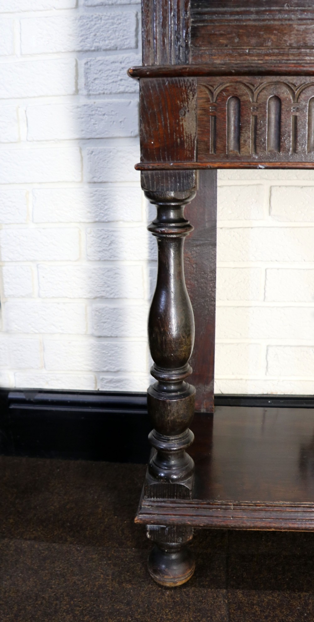 A lovely Victorian gothic revival cabinet on stand. View XXVI