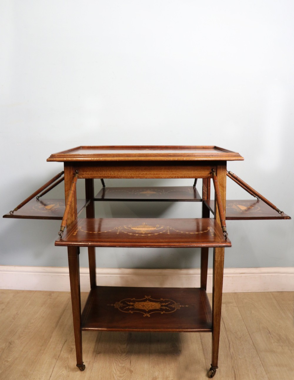 A lovely Edwardian metamorphic combination side table. View II