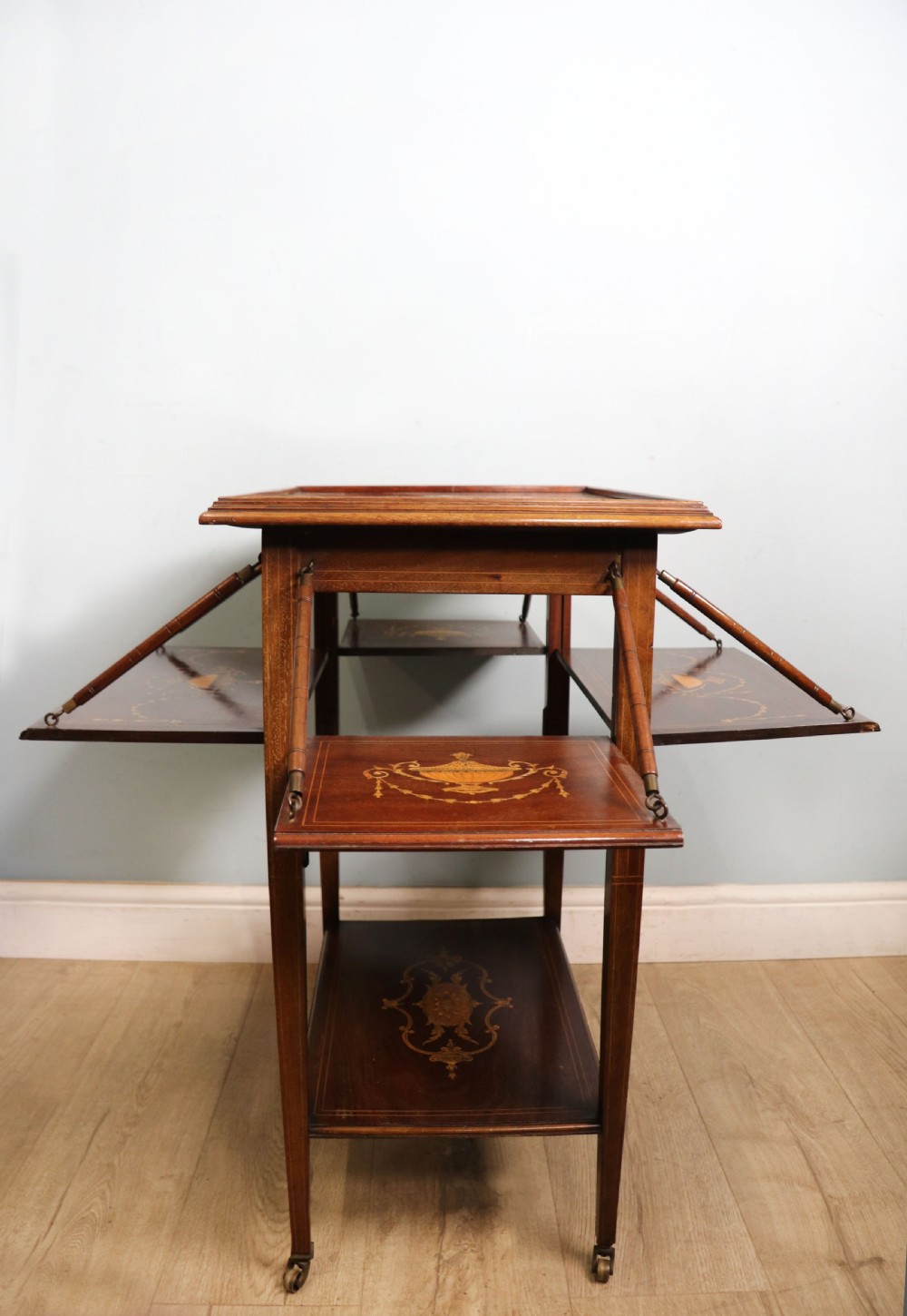 A lovely Edwardian metamorphic combination side table. View IV