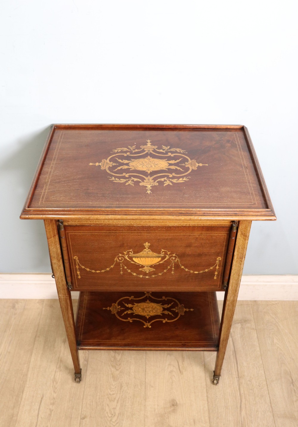 A lovely Edwardian metamorphic combination side table. View VIII