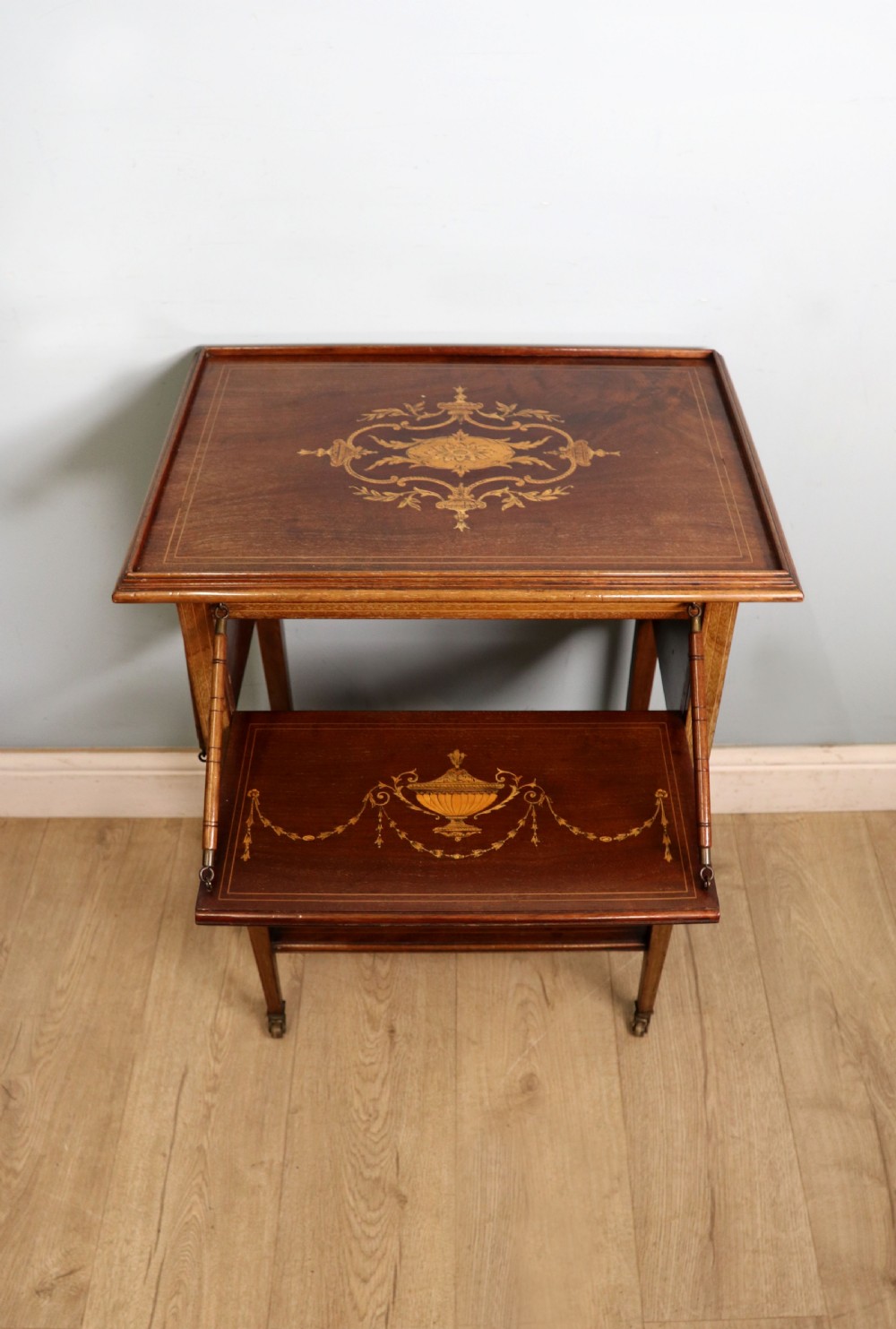A lovely Edwardian metamorphic combination side table. View XII