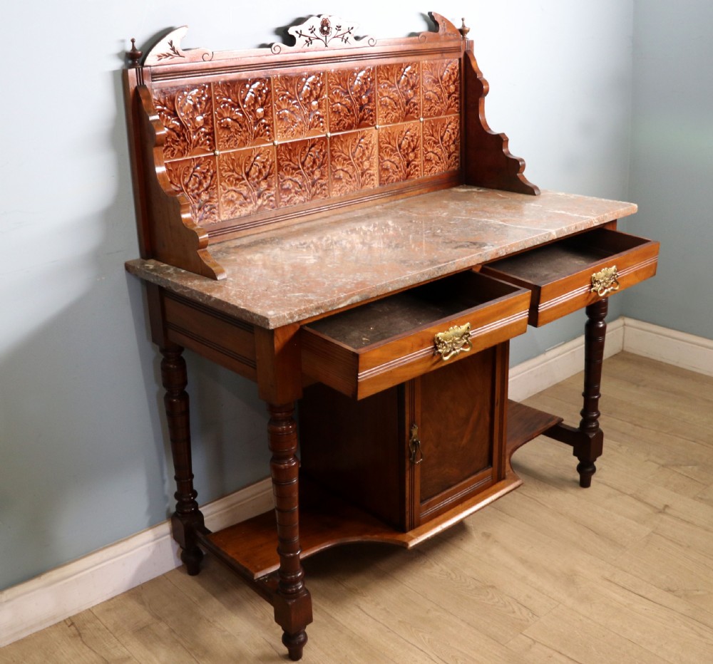A late Victorian mahogany framed washstand. View IV