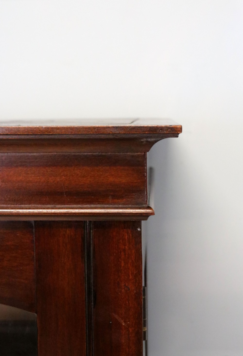  A lovely early 20th century mahogany framed glazed bookcase cabinet, later sign written for the (BBC) View X