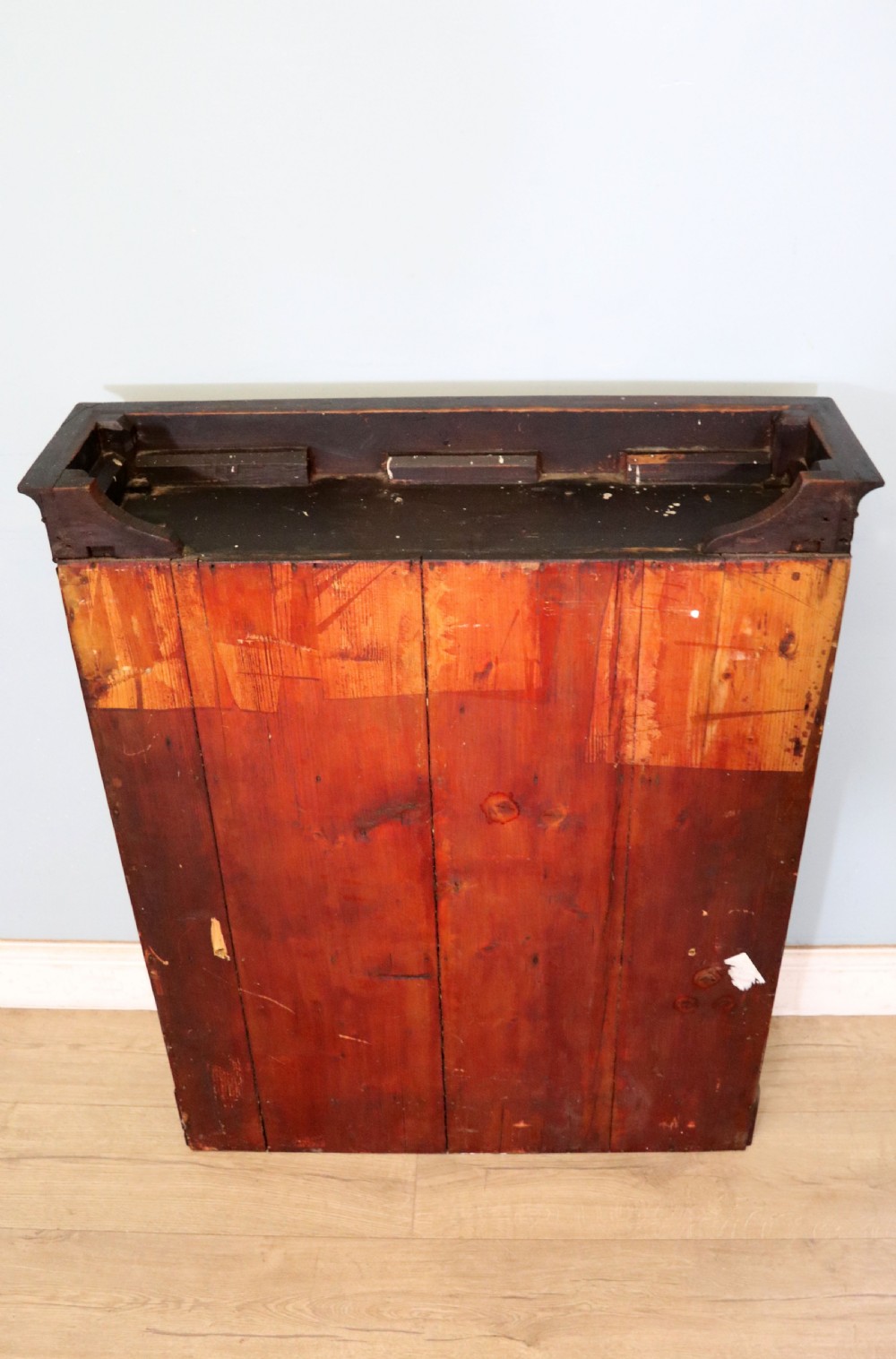 A quality mahogany shop display cabinet, later sign written for A.Levi  watch and clockmakers. View XXIX