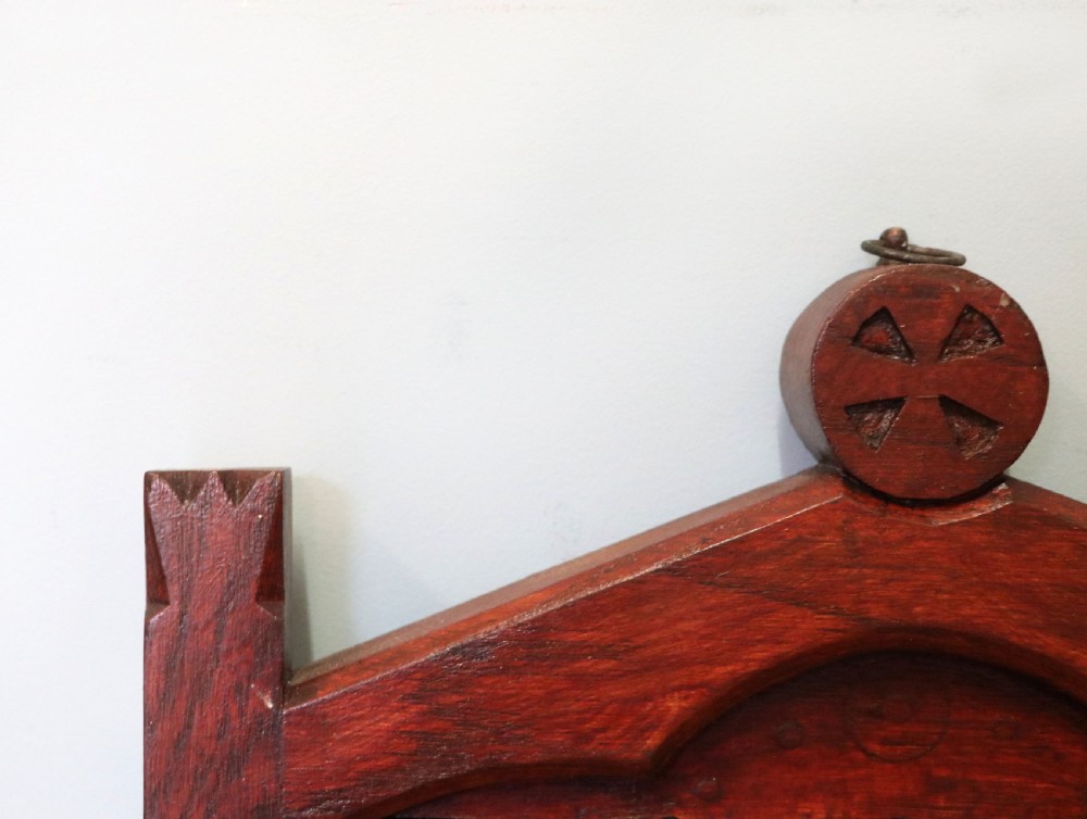A Victorian gothic oak village church Psalm or hymn board sign written Vicar of Dibley. View XI