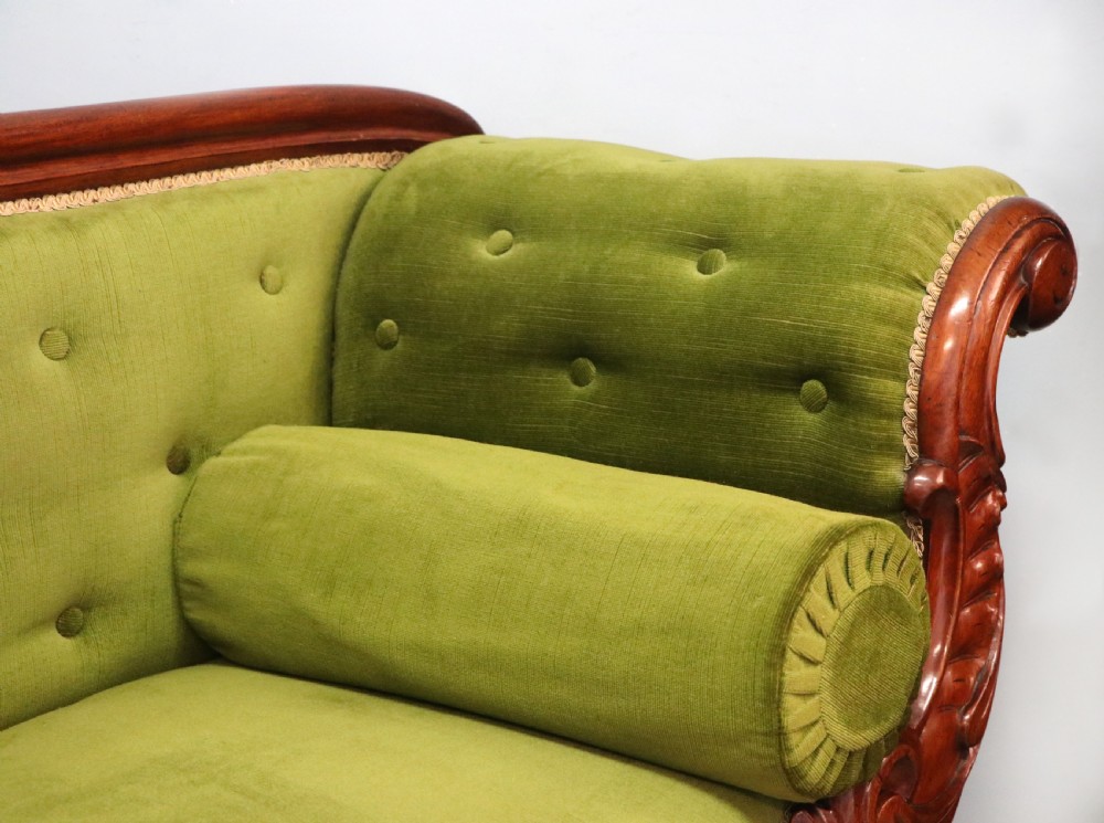 A superb vintage green Victorian sofa. View XV