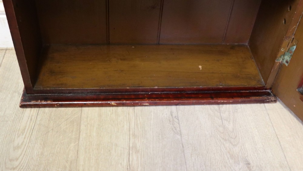 A 19th century mahogany shop display cabinet later sign written for Fry’s cocoa. View XVIII