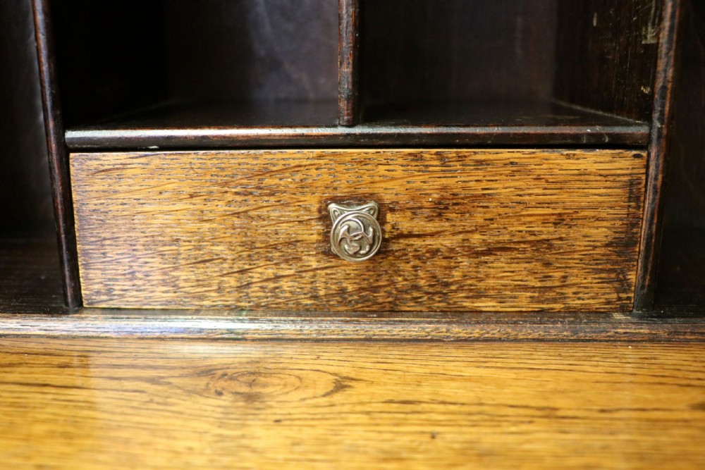 An absolutely charming Jacobean revival oak bureau. View XIII