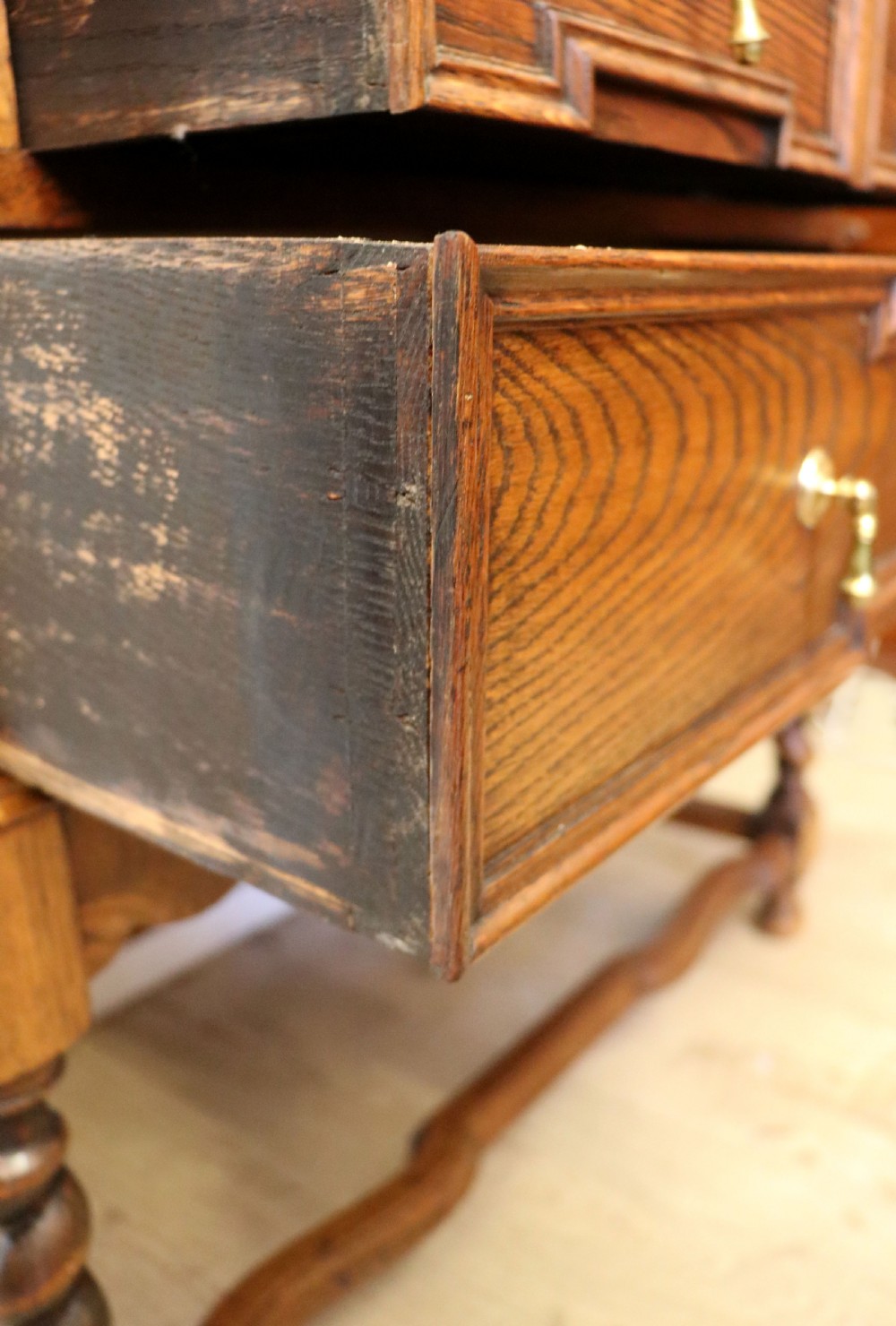 An absolutely charming Jacobean revival oak bureau. View XVIII