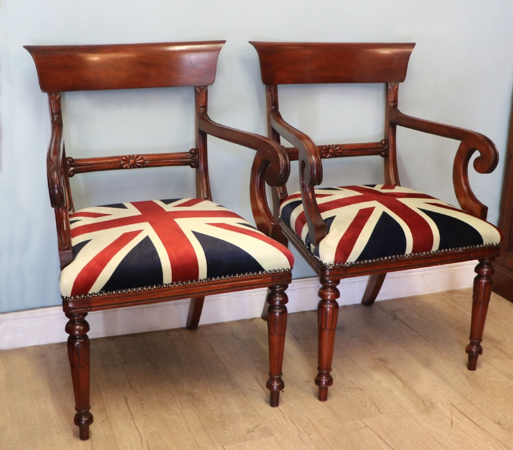 A pair of lovely Victorian bar back carver chairs. View III