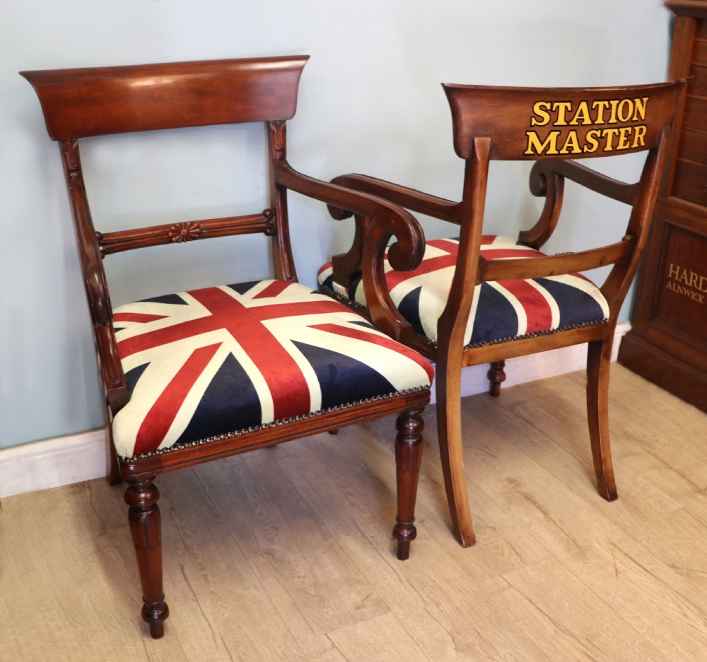A pair of lovely Victorian bar back carver chairs. View V