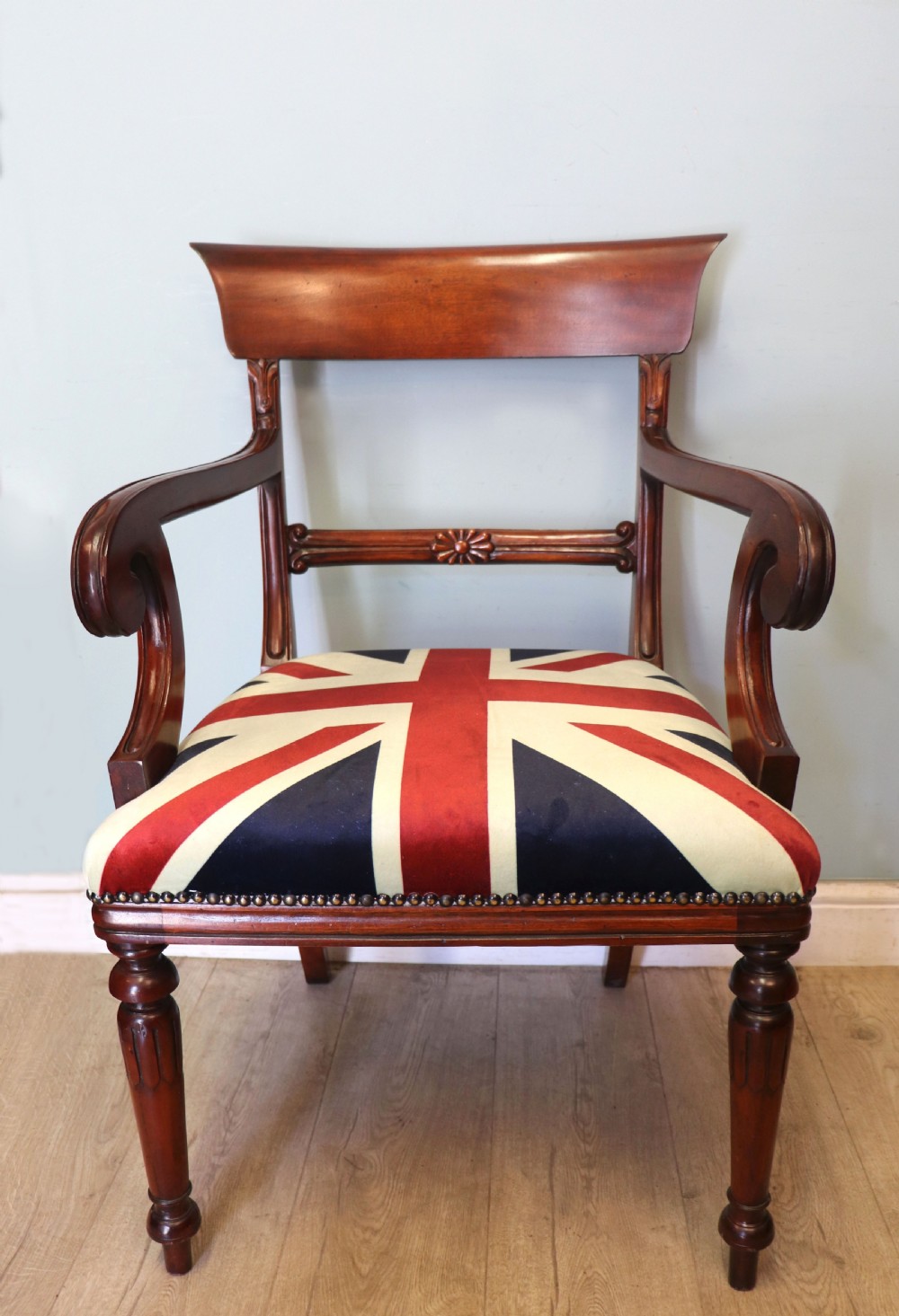 A pair of lovely Victorian bar back carver chairs. View VI