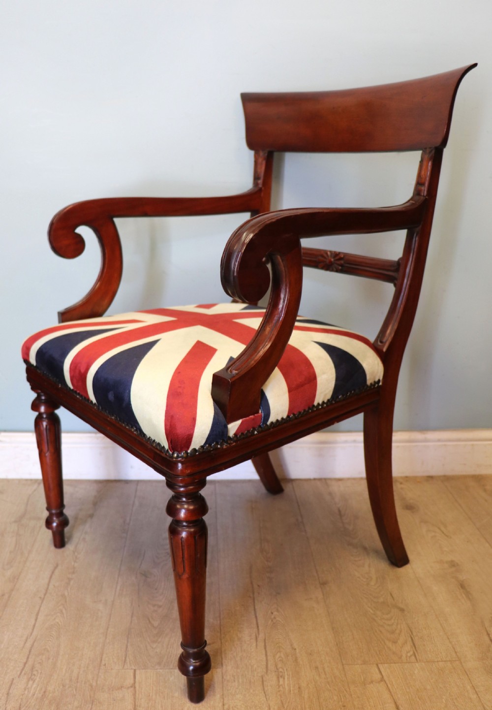 A pair of lovely Victorian bar back carver chairs. View XV