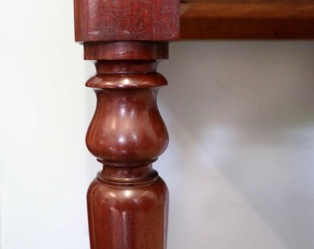 A lovely Victorian mahogany table later sign written booking office. View XIX