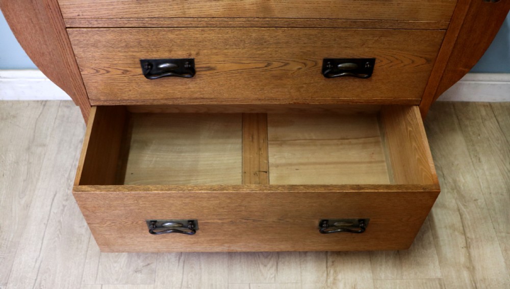 A lovely late 19th century light oak dressing chest View XXI