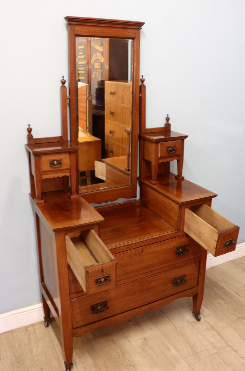 A lovely late 19th century American walnut dressing chest. View V