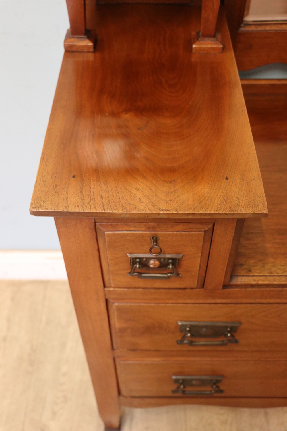 A lovely late 19th century American walnut dressing chest. View XXI