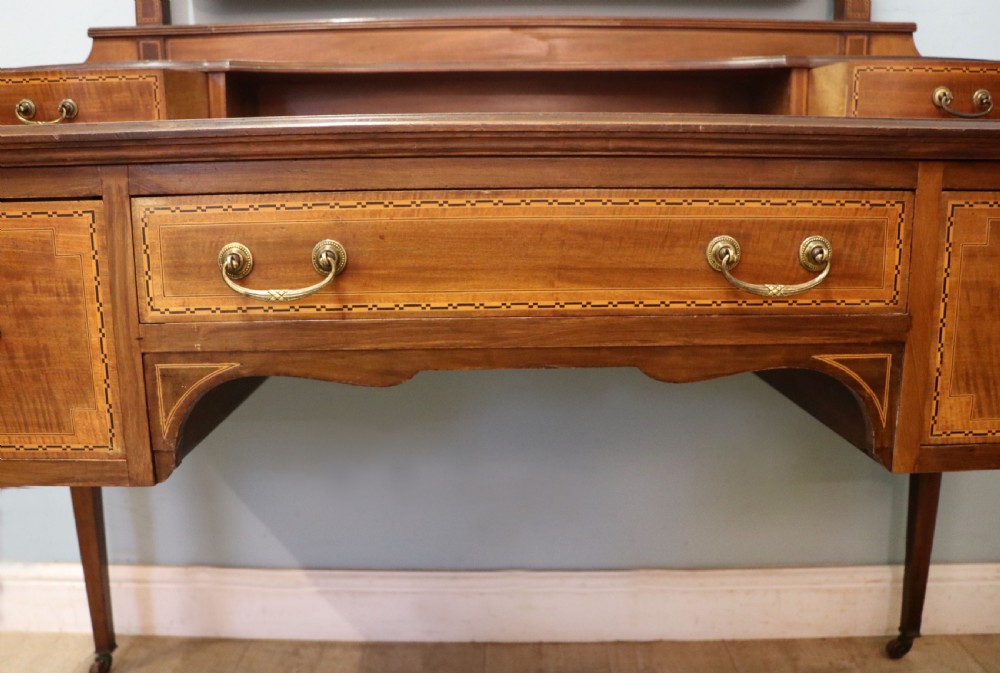 A fine quality Edwardian mahogany dressing table with inlaid decoration! View XXII