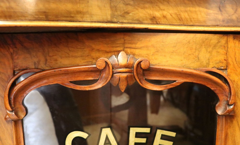 A lovely Victorian walnut & mahogany veneered sideboard of serpentine form. View XIII
