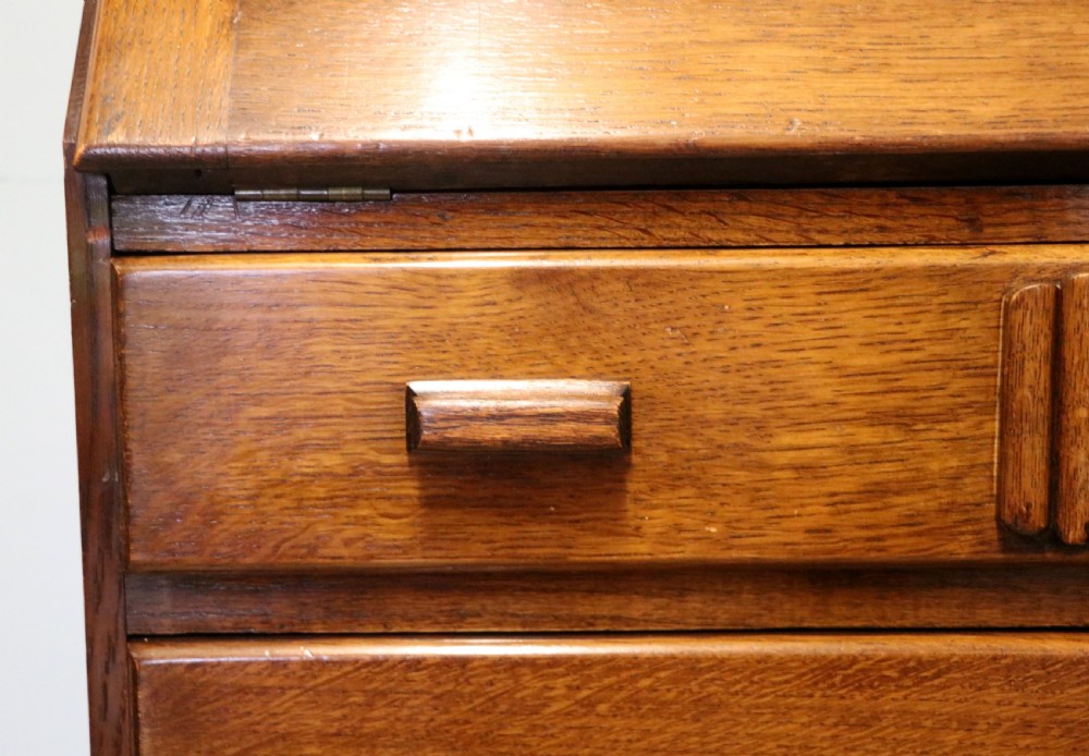 A really lovely & understated 1930s oak bureau. View XX