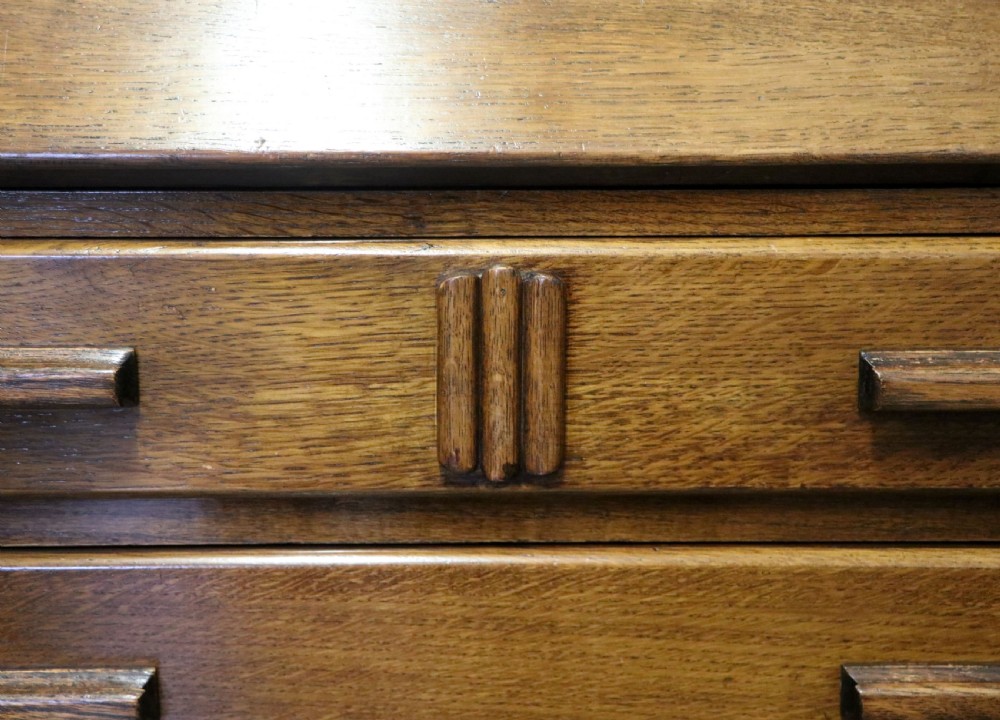 A really lovely & understated 1930s oak bureau. View XXI