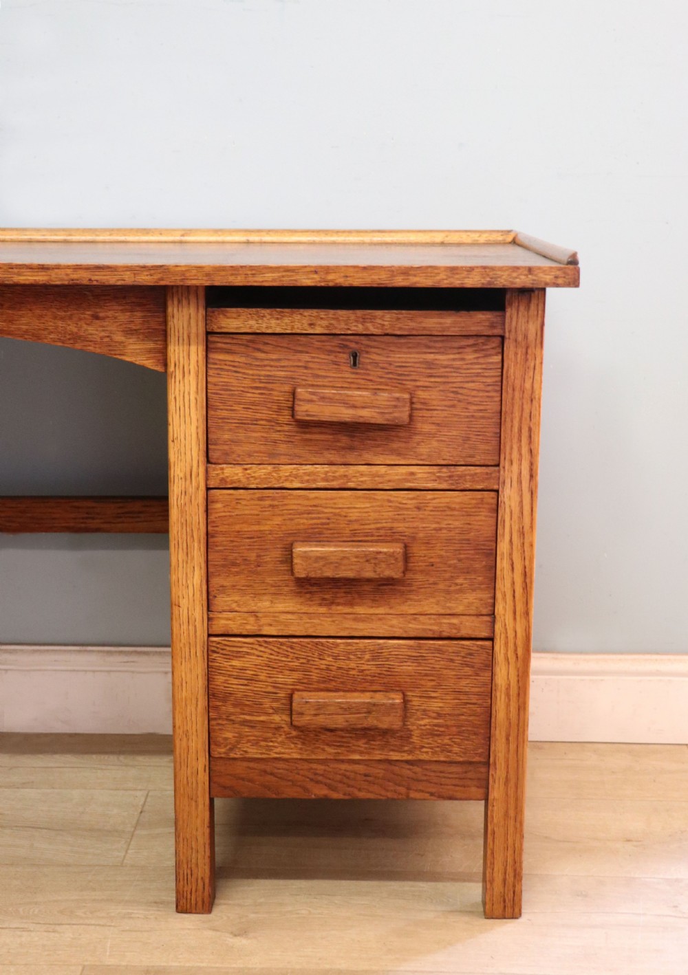 A vintage oak child’s desk. View XIII