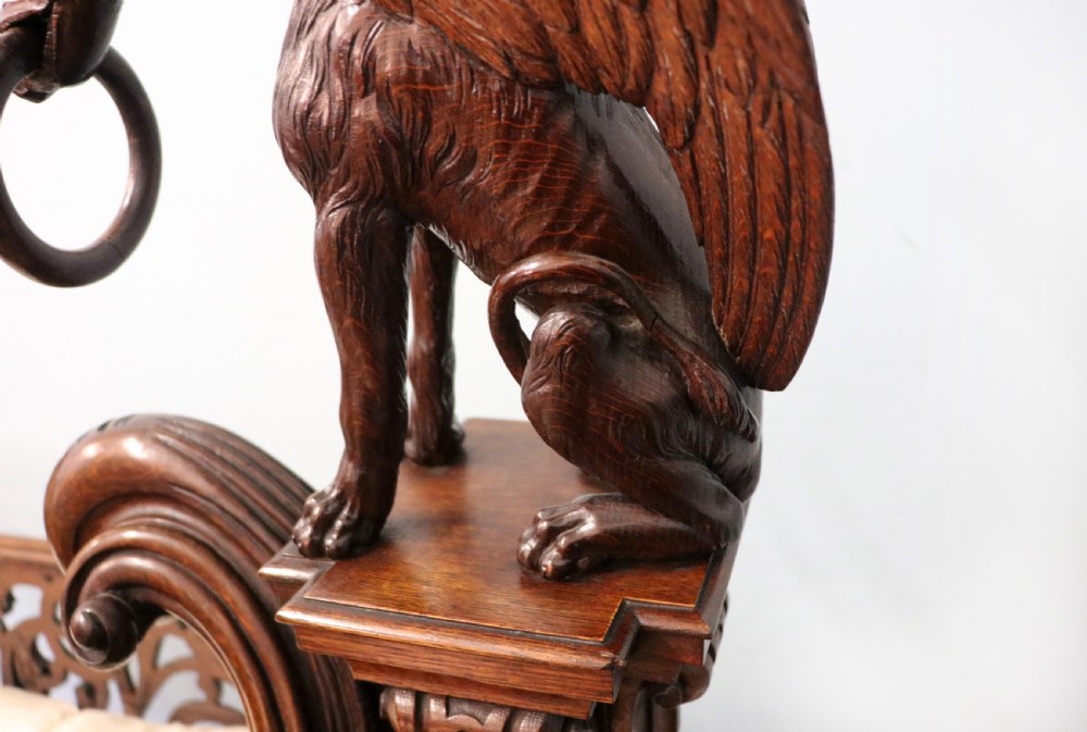 A lovely Victorian rocking baby’s crib with the finest elaborate pierced fretwork oak frame. View XXV